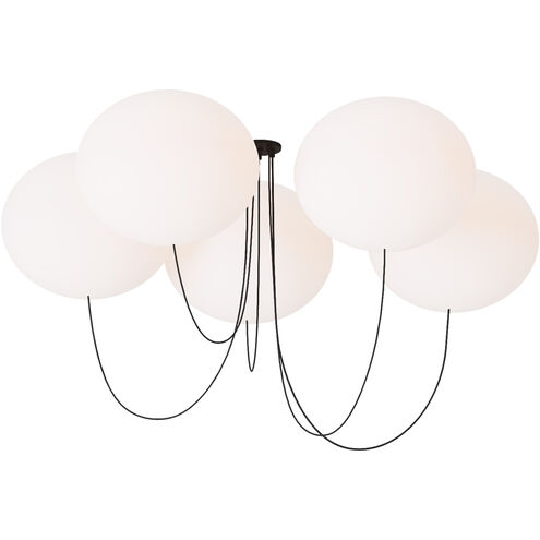 Peter Bristol Helium 5 Light 53.1 inch Matte Black Chandelier Ceiling Light