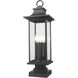Tiberius 4 Light 27 inch Black Outdoor Pier Mounted Fixture