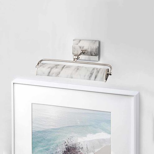 Winchfield 80 watt 17.5 inch Polished Nickel and White Marble Picture Light Wall Light