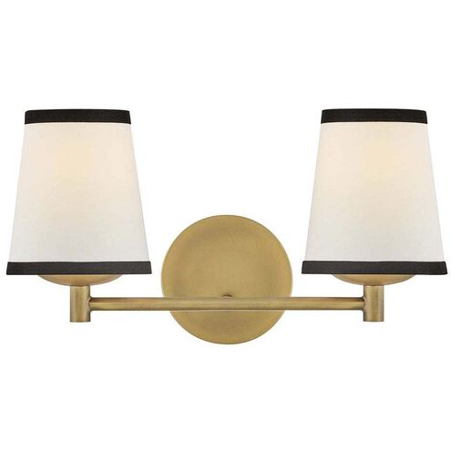 Sonia 2 Light 15.75 inch Lacquered Brass Bath Light Wall Light