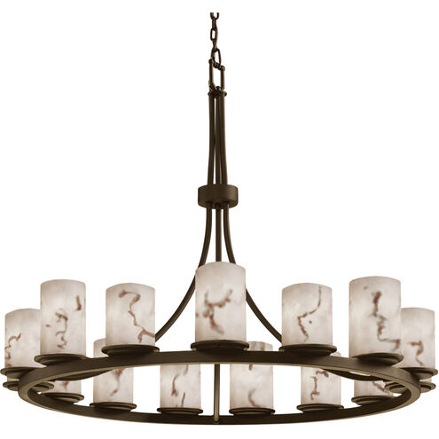 Lumenaria LED 42 inch Dark Bronze Chandelier Ceiling Light in Cylinder with Flat Rim, 10500 Lm LED
