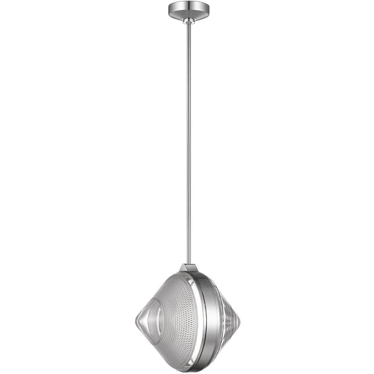 Waterford Copper Coast LED 15 inch Polished Nickel Karo and Olive Cut Pendant Ceiling Light