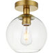 Baxter 1 Light 8 inch Brass Flush Mount Ceiling Light