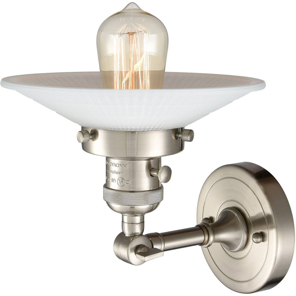 Franklin Restoration Halophane LED 9 inch Brushed Satin Nickel Sconce Wall Light, Franklin Restoration