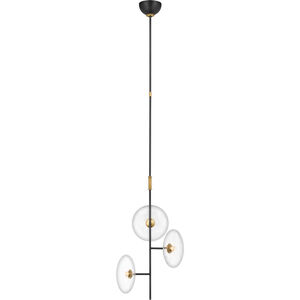 Ian K. Fowler Calvino LED 13 inch Aged Iron and Hand-Rubbed Antique Brass Mini Chandelier Ceiling Light