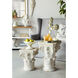 Roman 24.4 X 16.1 inch White and Gold Pedestal