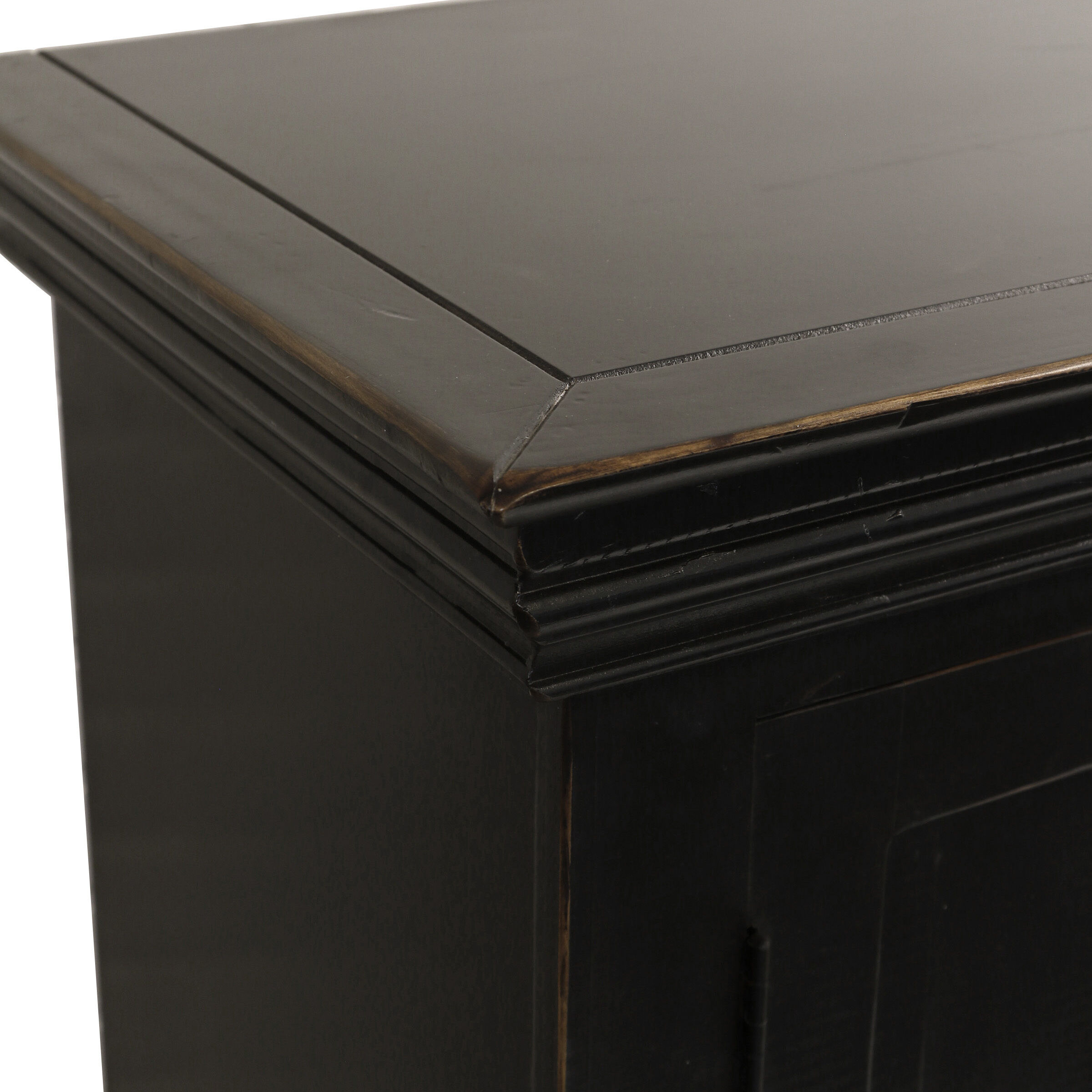 Circles 80 X 17 inch Black Distressed Credenza