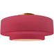 Radiance LED 14.5 inch Cerise and Brushed Brass Semi Flush Ceiling Light