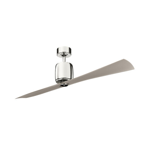 Ferron 60 inch Polished Nickel with Clear Champagne Blades Ceiling Fan