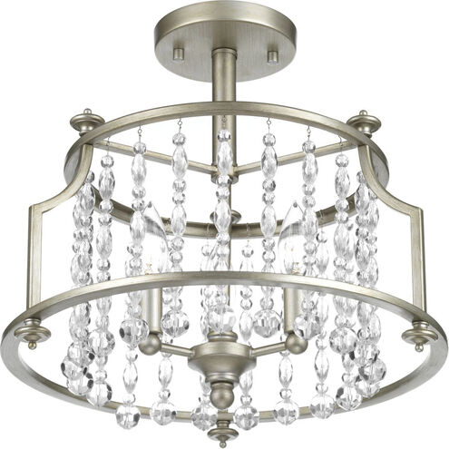 Wayland 3 Light 15.88 inch Silver Ridge Semi-Flush Convertible Ceiling Light, Design Series