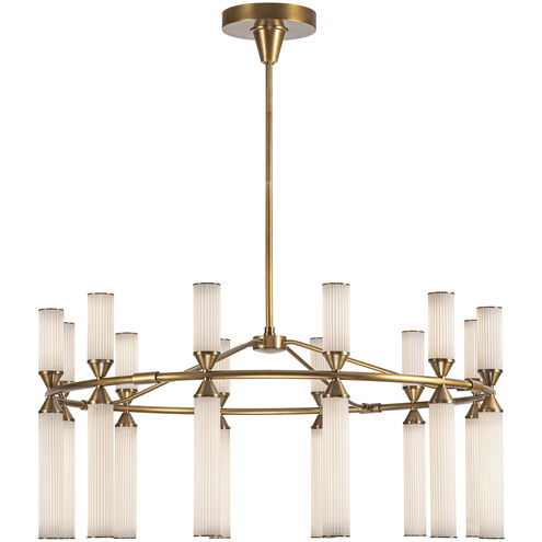 Edwin LED 37.5 inch Vintage Brass Chandelier Ceiling Light