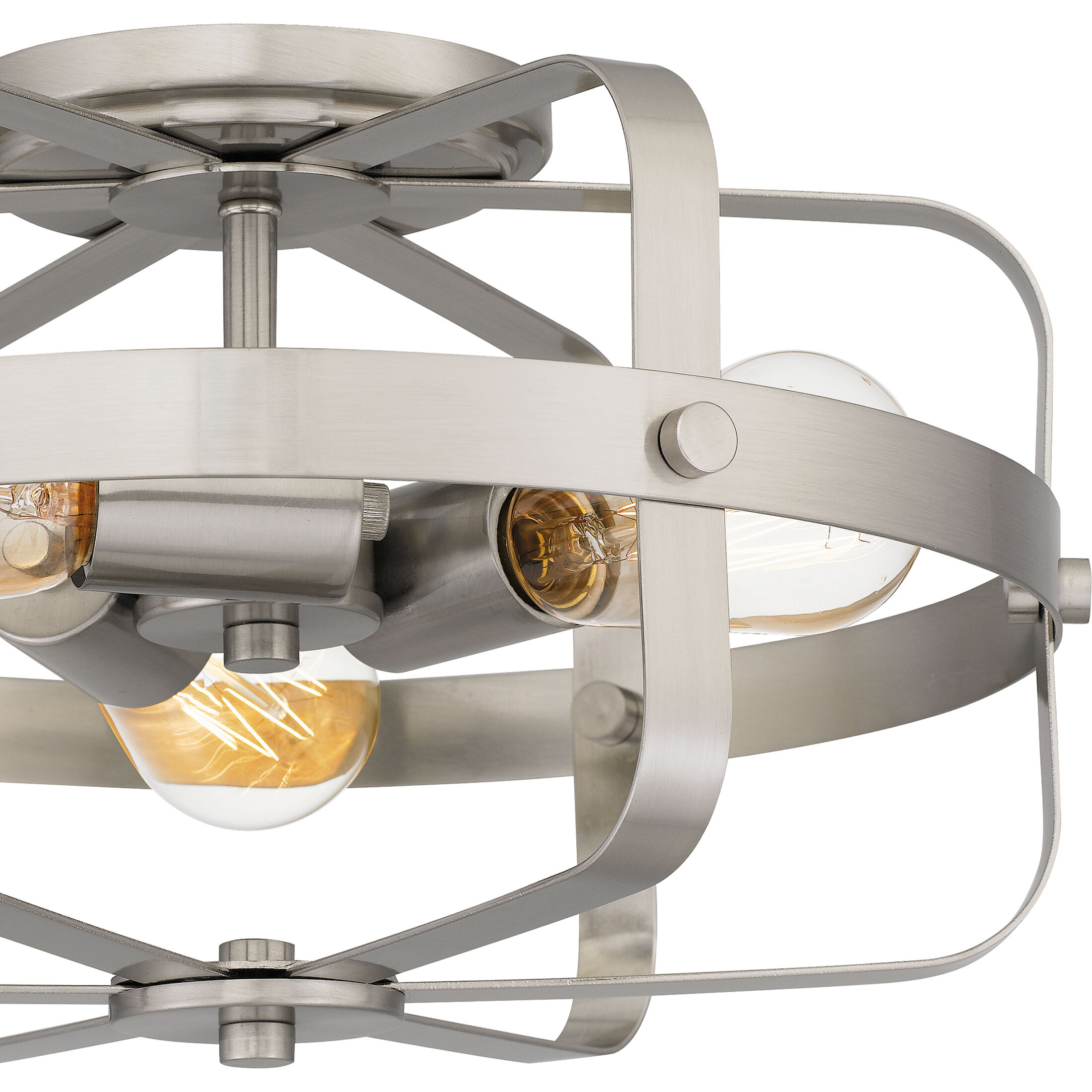 Manzel 3 Light 14 inch Brushed Nickel Flush Mount Ceiling Light