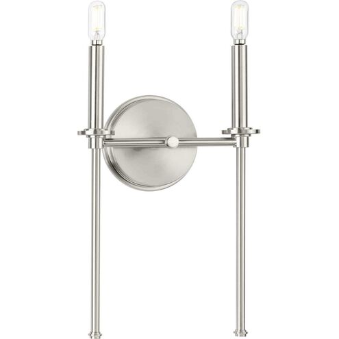 Elara 2 Light 4 inch Brushed Nickel Wall Bracket Wall Light