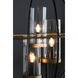 Carlos 3 Light 19.8 inch Black/Gold/Clear Chandelier Ceiling Light