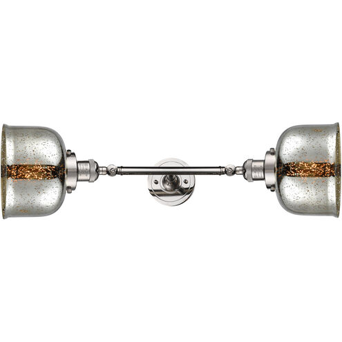 Franklin Restoration Large Bell LED 18 inch Polished Nickel Bath Vanity Light Wall Light in Silver Plated Mercury Glass, Franklin Restoration