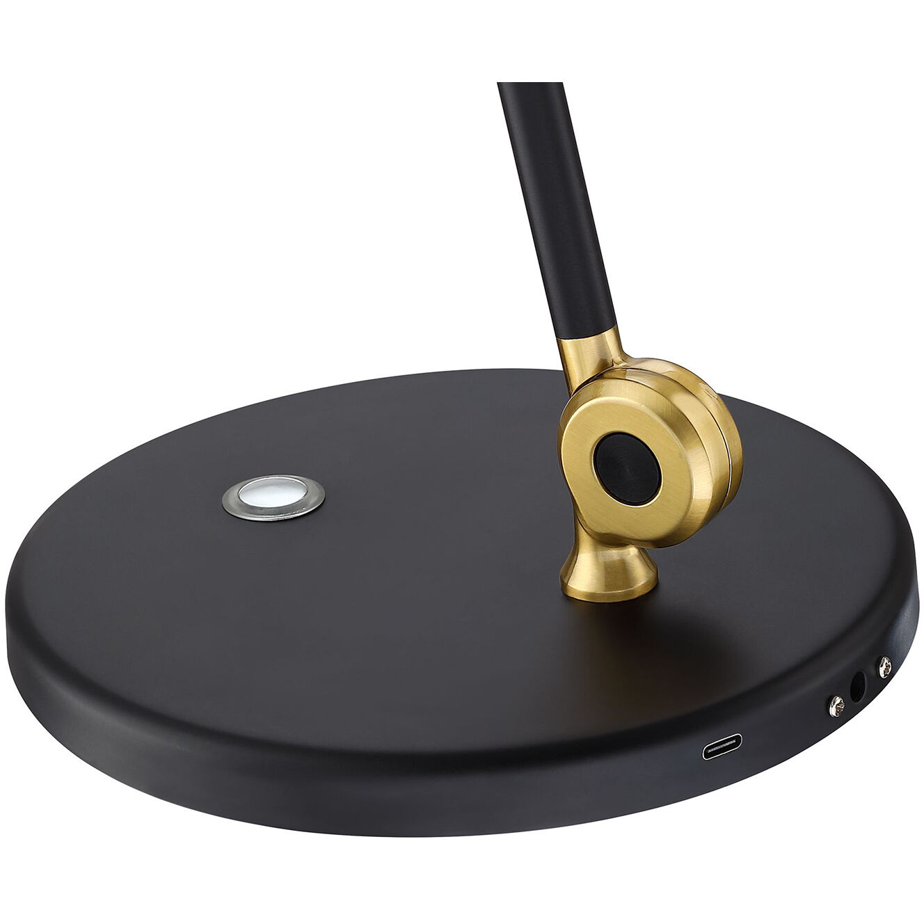 ICAN 15 inch 8 watt Black and Brass Desk Lamp Portable Light