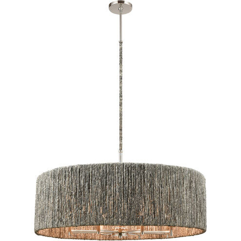 Abaca 8 Light 33 inch Polished Nickel Chandelier Ceiling Light