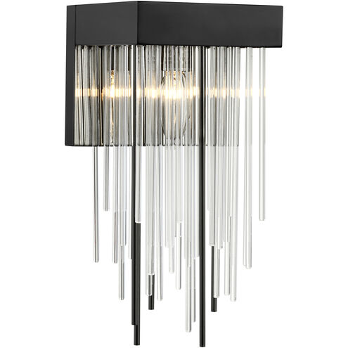 Waterfall 1 Light 6 inch Satin Brushed Black Wall Sconce Wall Light