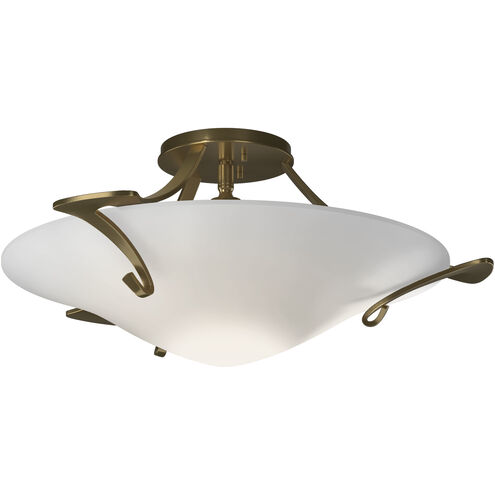 Antasia 1 Light 22.3 inch Modern Brass Semi-Flush Ceiling Light in Opal