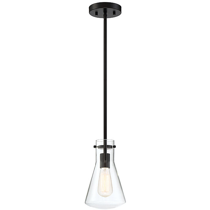Industrial 1 Light 6.25 inch Matte Black Pendant Ceiling Light