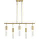 Chelsea 5 Light 40 inch Warm Brass Linear Chandelier Ceiling Light