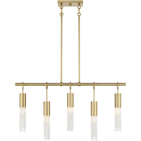 Chelsea 5 Light 40 inch Warm Brass Linear Chandelier Ceiling Light