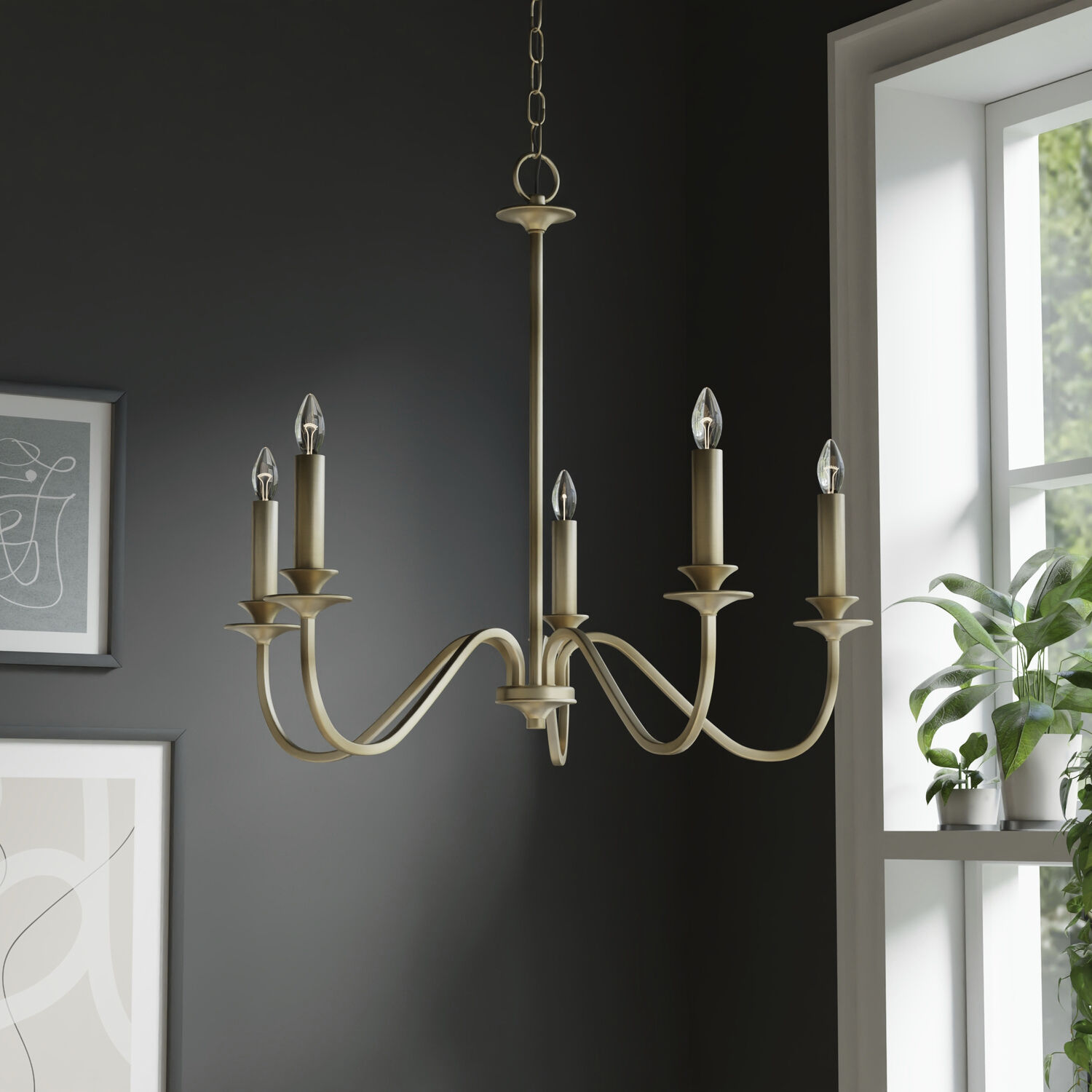 Weston 5 Light 26 inch Matte Brass Chandelier Ceiling Light