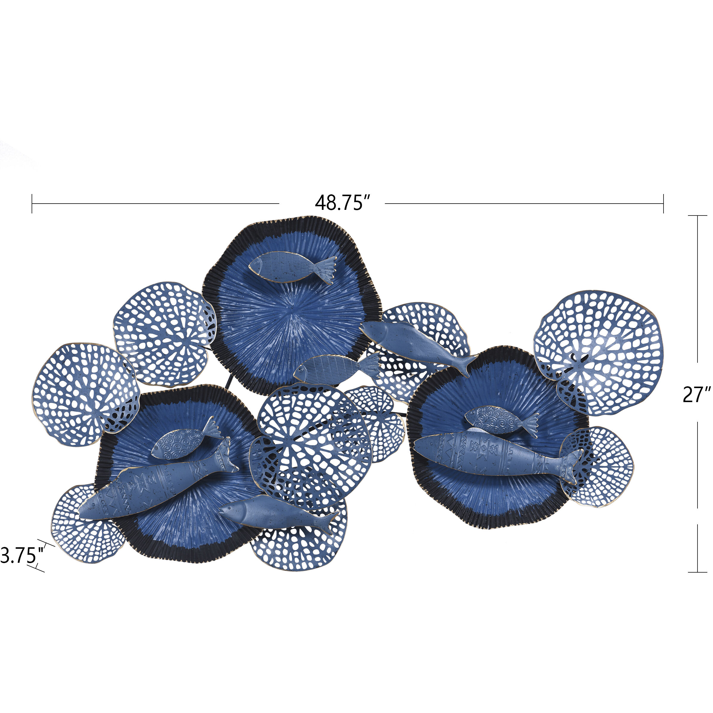 Nobu Navy/Black/Gold Wall Art