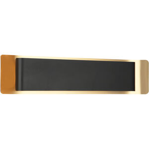 Kumilo LED 24 inch Matte Black and Aged Gold Brass Wall Sconce Wall Light
