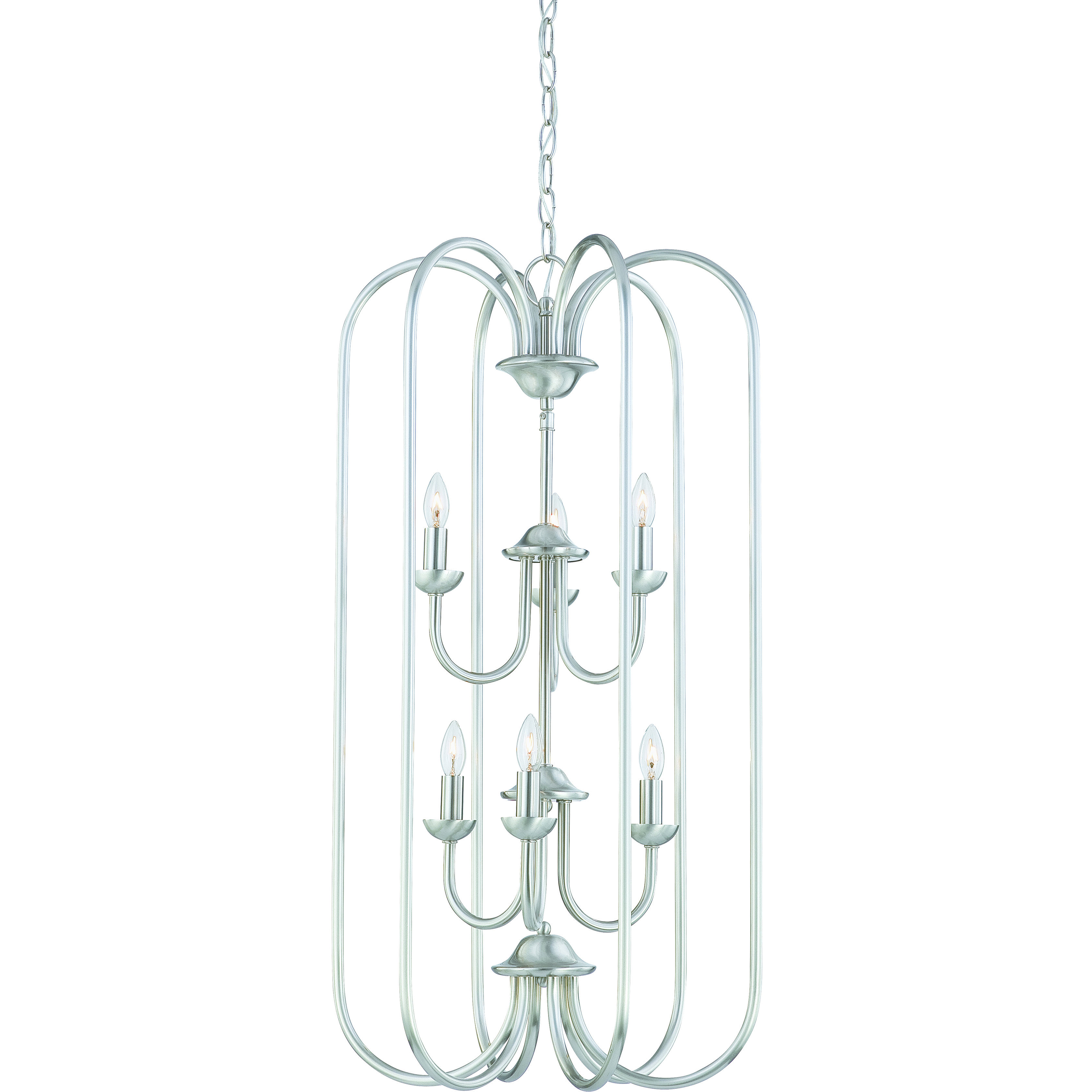 Bella 6 Light 16.25 inch Brushed Nickel Chandelier Ceiling Light