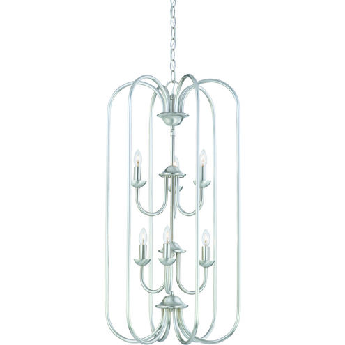Bella 6 Light 16.25 inch Brushed Nickel Chandelier Ceiling Light