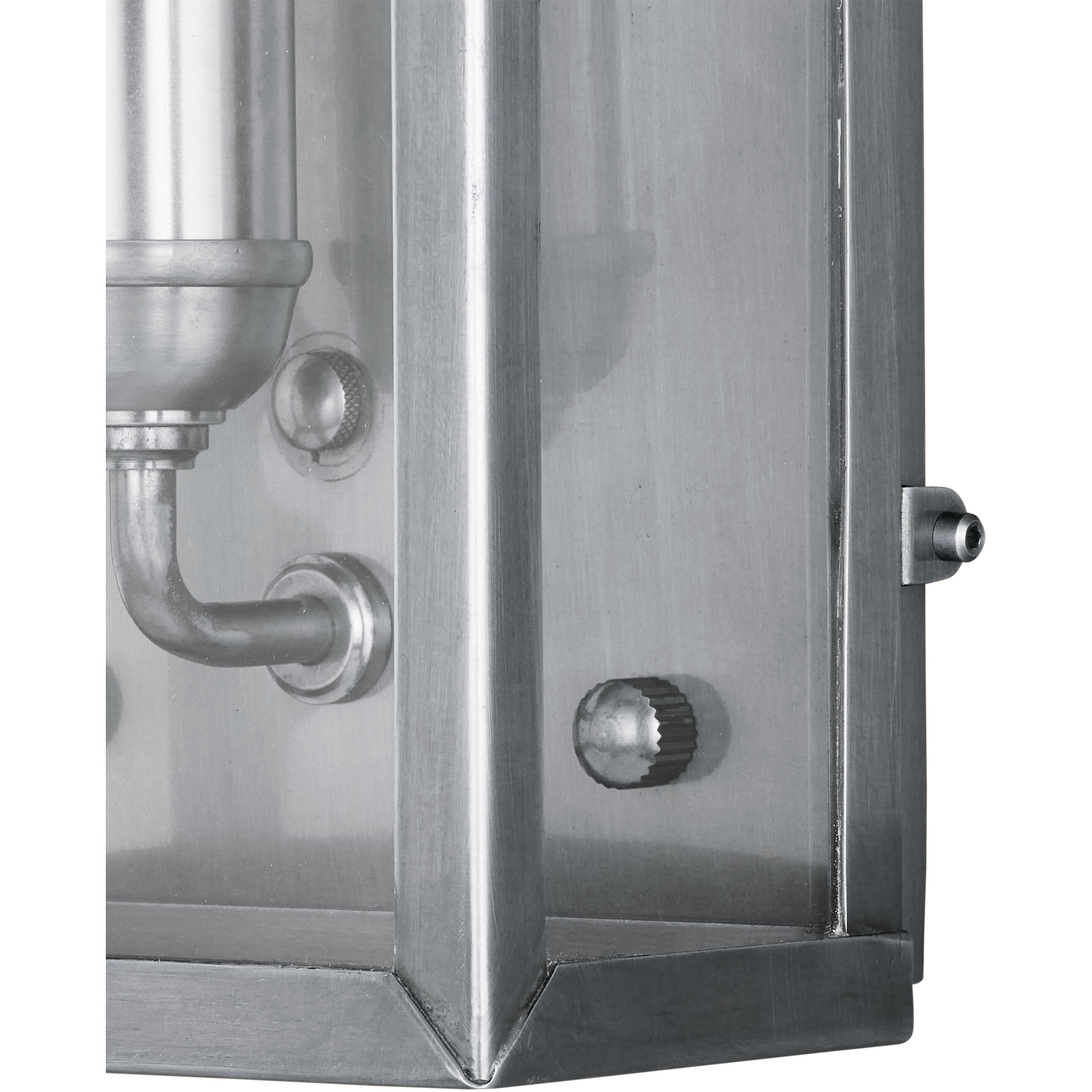 Royster 1 Light 13.75 inch Antique Silver/Clear Outdoor Wall Sconce