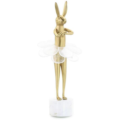 Ballerina Bunny 14.75 X 6.5 inch Sculpture, on Marble Base, II