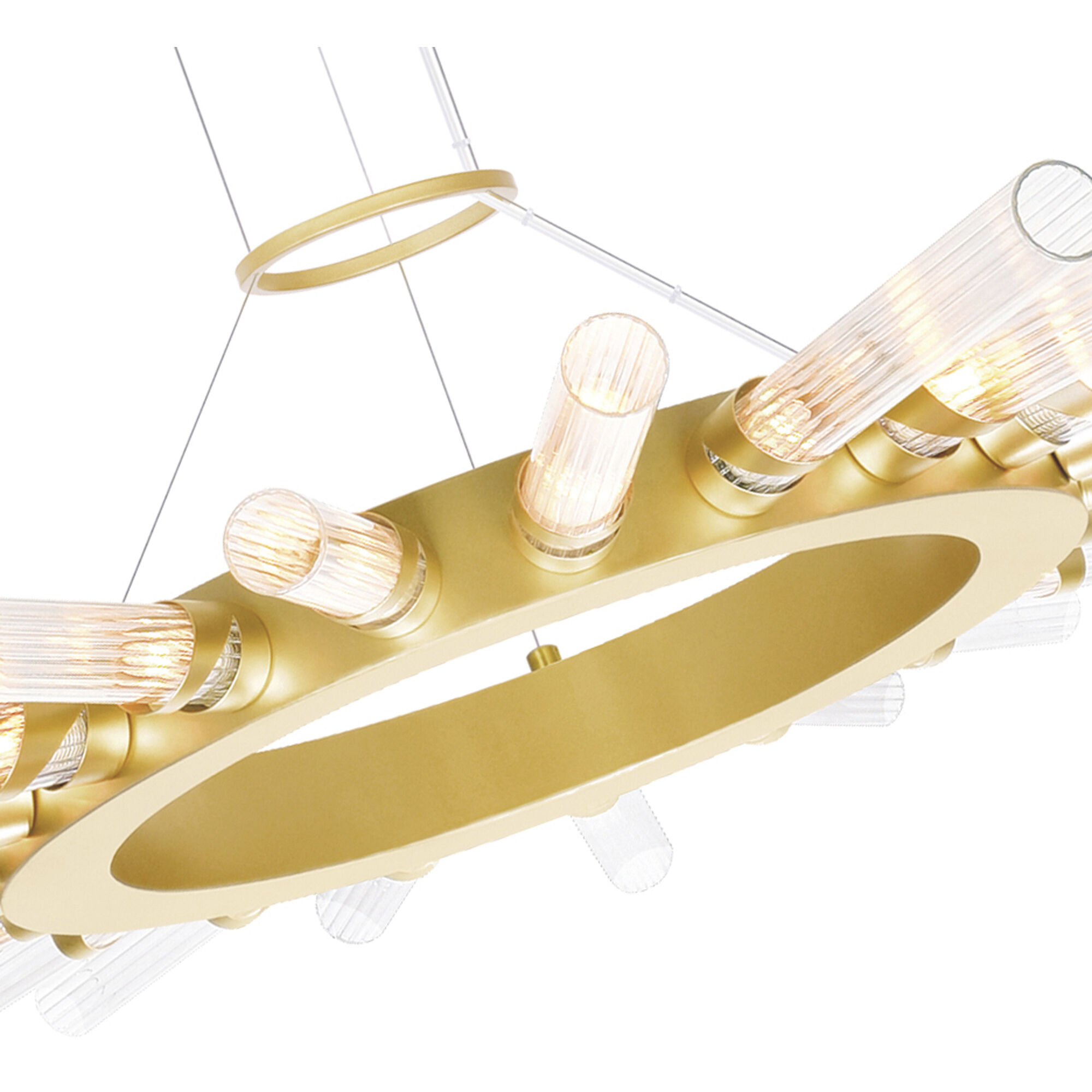 Collar LED 38 inch Satin Gold Chandelier Ceiling Light