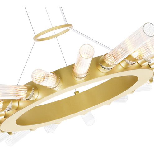 Collar LED 38 inch Satin Gold Chandelier Ceiling Light