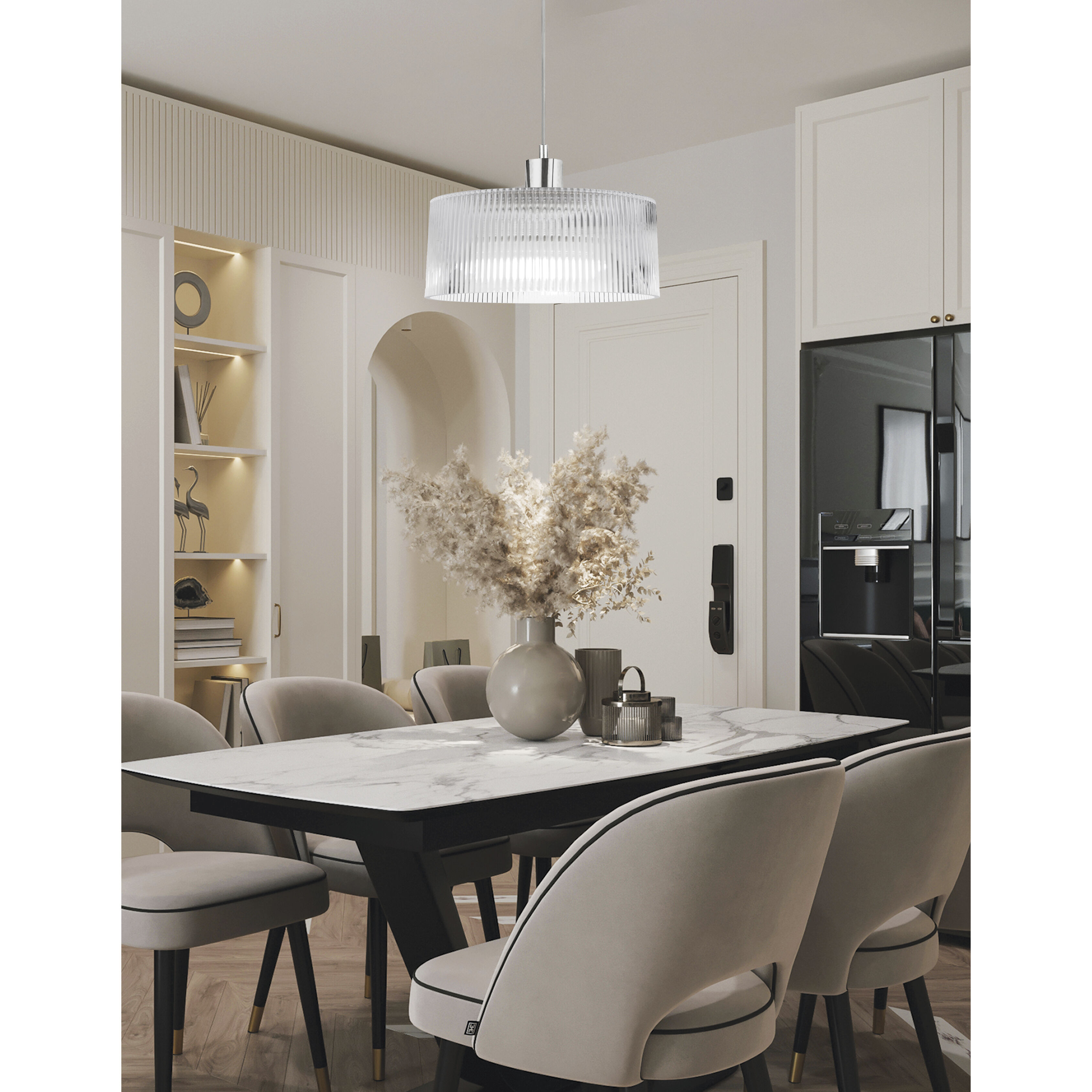 Nadine LED 11.75 inch Polished Chrome Pendant Ceiling Light