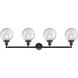 Franklin Restoration Large Beacon 4 Light 44 inch Oil Rubbed Bronze Bath Vanity Light Wall Light in Seedy Glass, Franklin Restoration