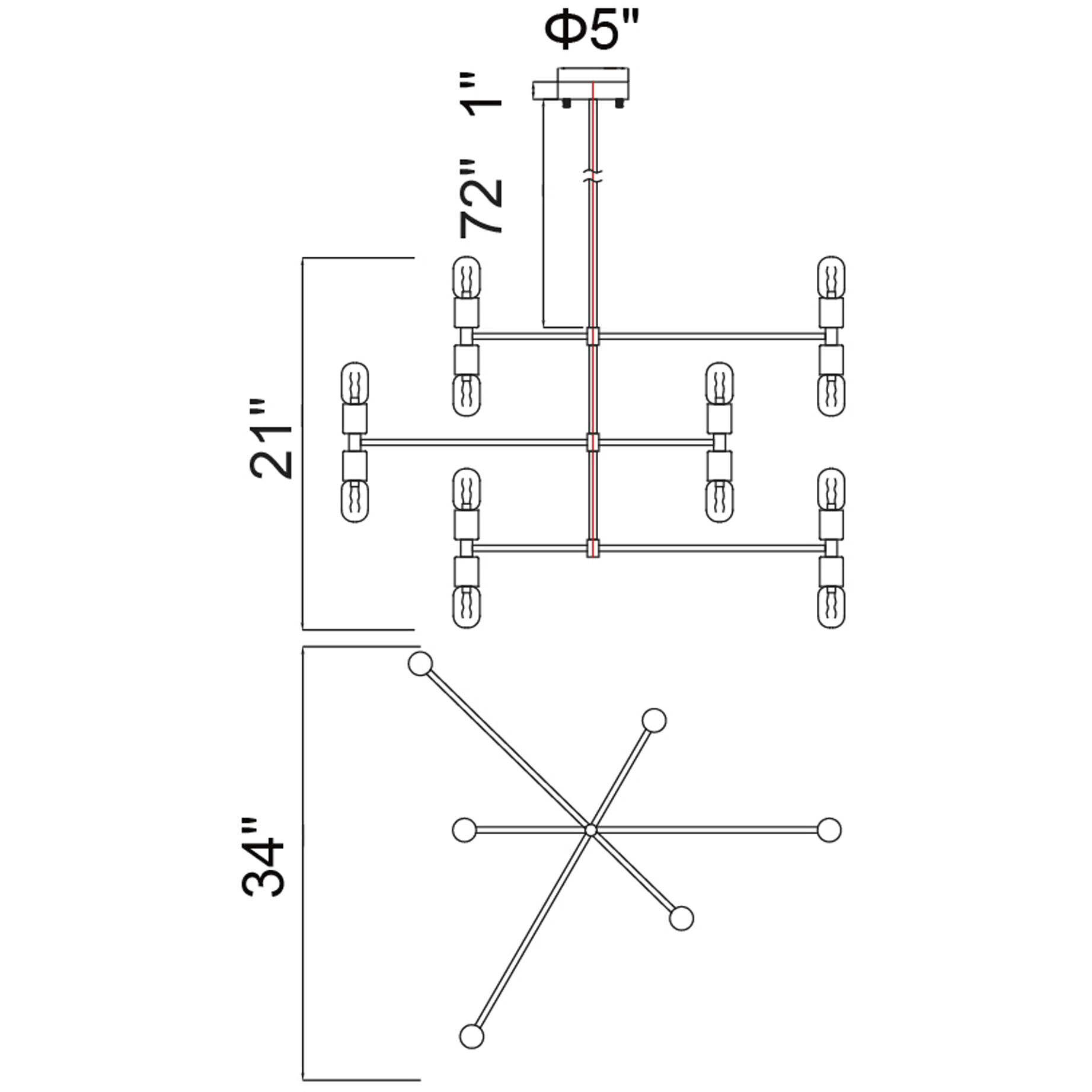 Hand Crank 12 Light 34 inch Medallion Gold Up Chandelier Ceiling Light