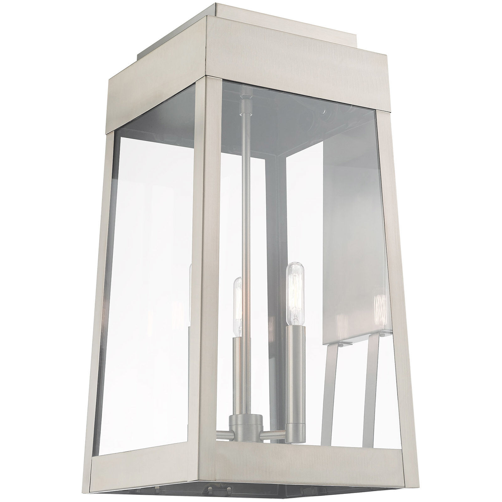 Oslo 3 Light 20 inch Brushed Nickel Outdoor Wall Lantern