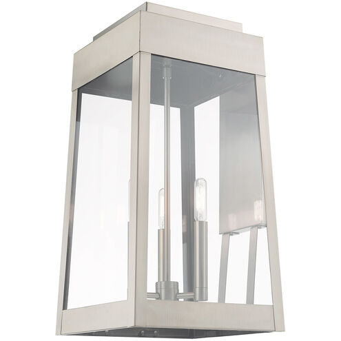 Oslo 3 Light 20 inch Brushed Nickel Outdoor Wall Lantern