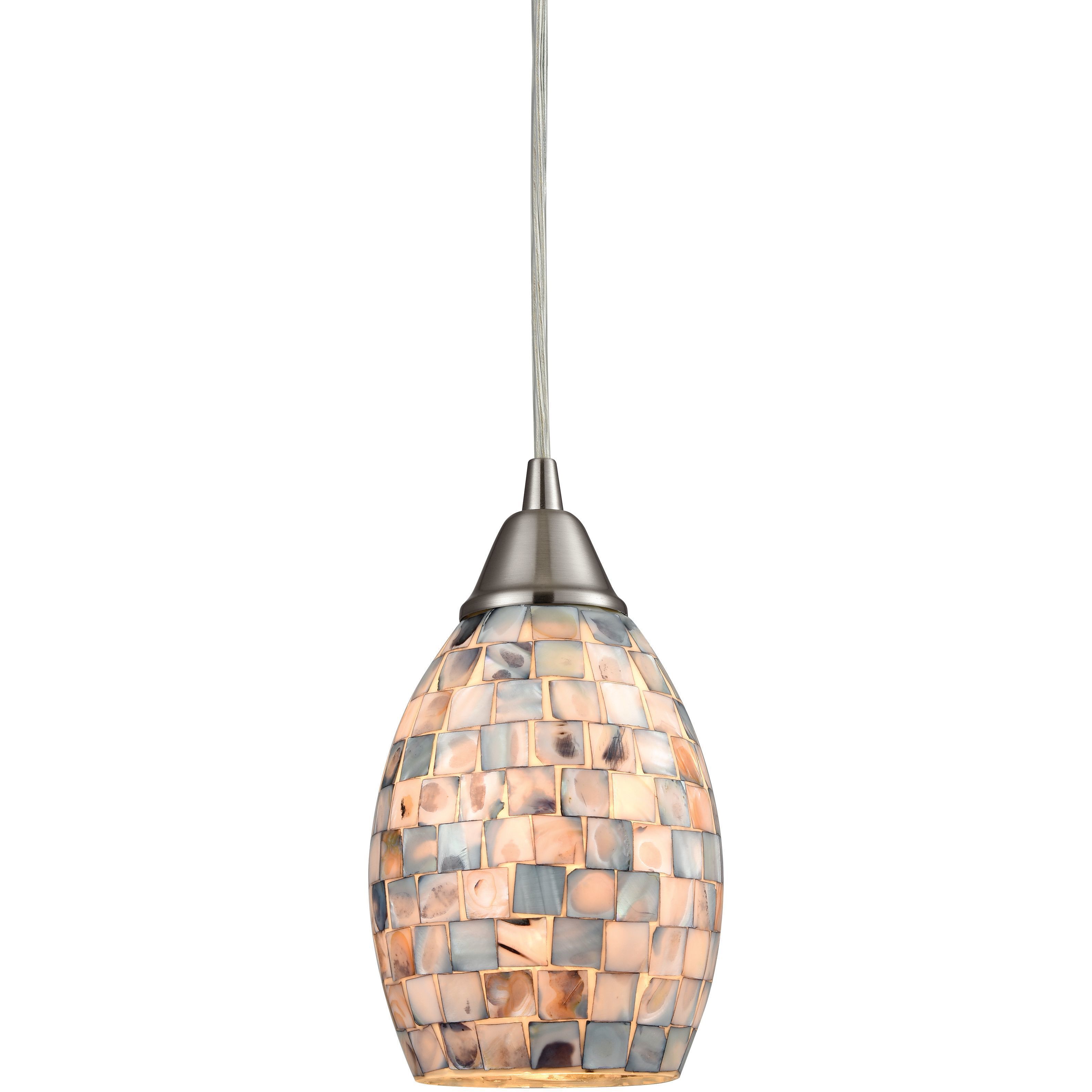 Capri 1 Light 5 inch Gray with Satin Nickel Mini Pendant Ceiling Light