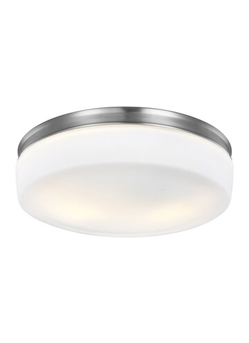 Bovina 2 Light 14 inch Satin Nickel Flush Mount Ceiling Light