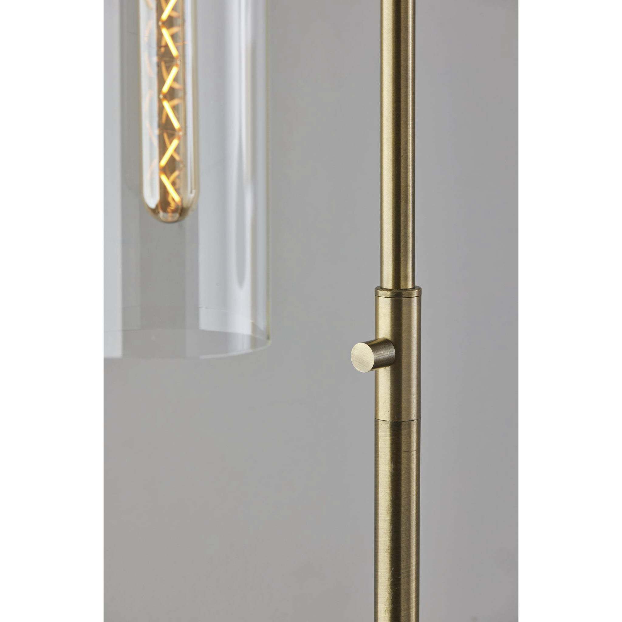 Dalton 62 inch 40.00 watt Antique Brass Floor Lamp Portable Light