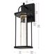 Zev 1 Light 15 inch Black Outdoor Wall Sconce