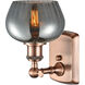 Ballston Fenton LED 7 inch Antique Copper Sconce Wall Light in Plated Smoke Glass, Ballston