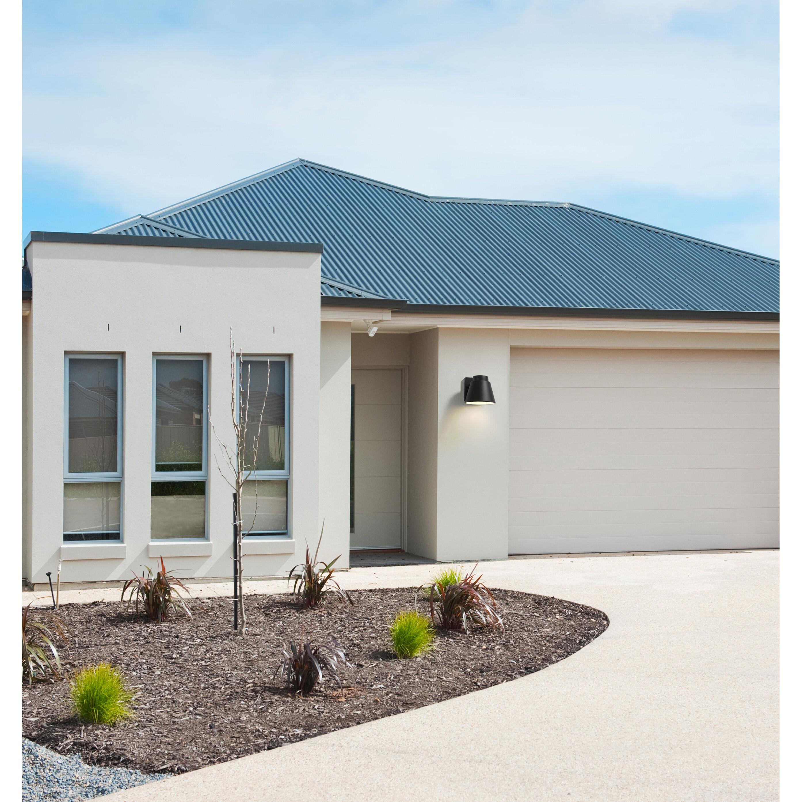 Asher LED 5 inch Black Outdoor Wall Light