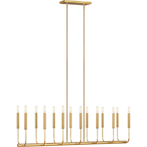 ED Ellen DeGeneres Brianna 14 Light 47.75 inch Burnished Brass Linear Chandelier Ceiling Light
