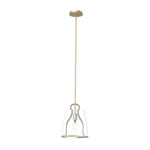 Caliper 1 Light 9.9 inch Modern Brass Pendant Ceiling Light in Clear