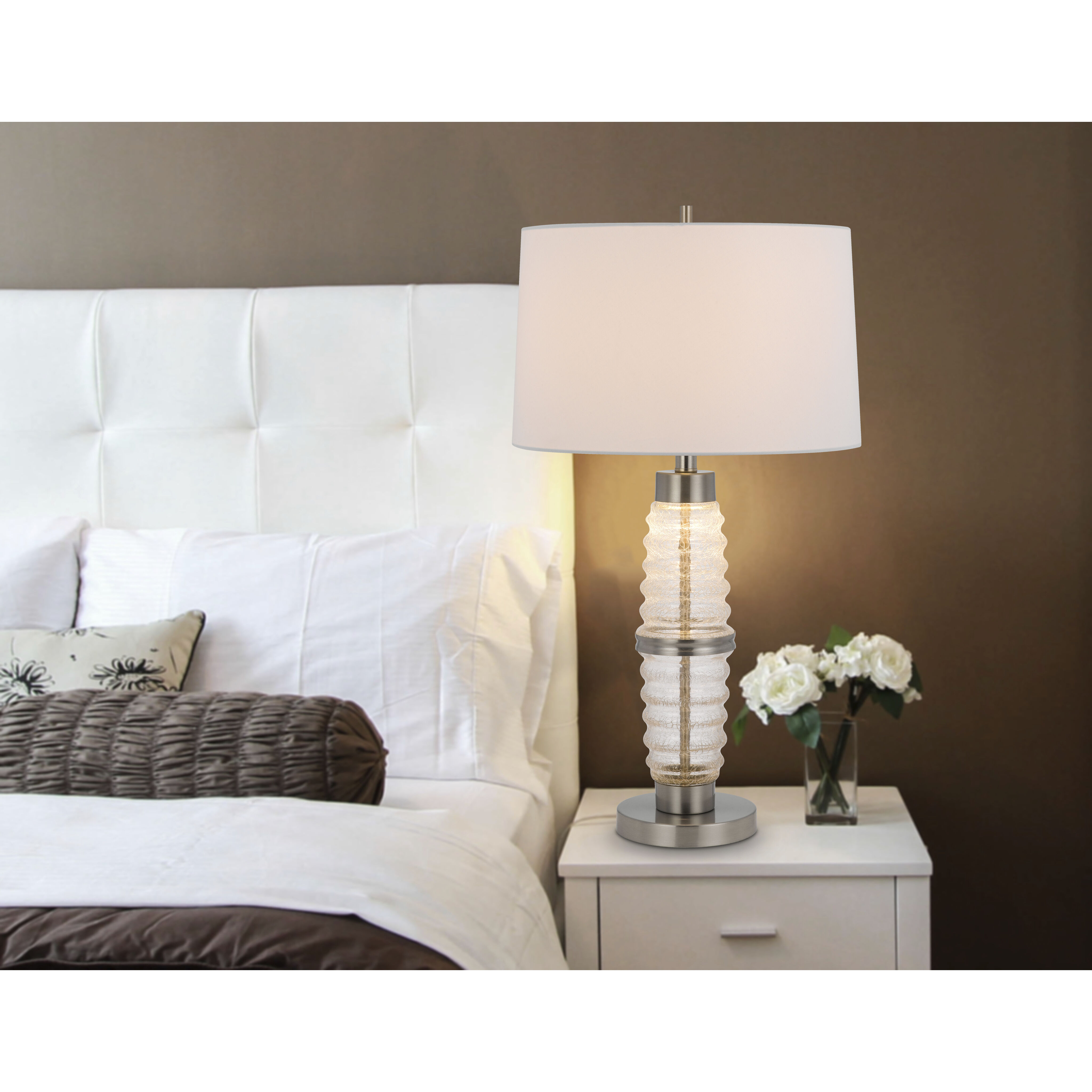 Macon 29 inch 100.00 watt Crackle Clear Glass Table Lamp Portable Light