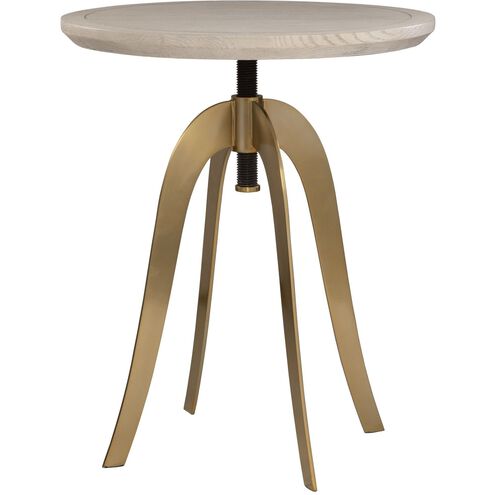 Alice 26 X 20 inch White Washed Oak and Brass Accent Table